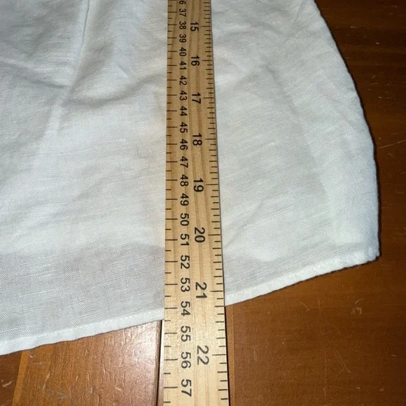 Madewell White Top XXS Red Embroidery Square Neck Short Sleeve Boho Flowy Chic - Picture 6 of 6